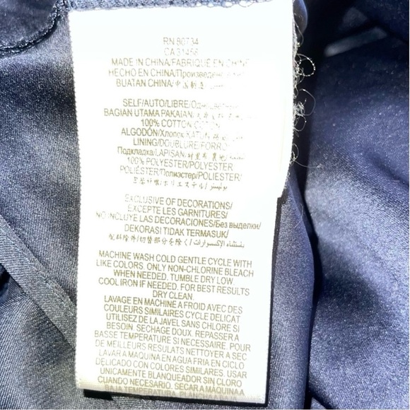 BCBG PARIS Emily Navy Eyelet Peplum Dress Sz 2 - Picture 12 of 13